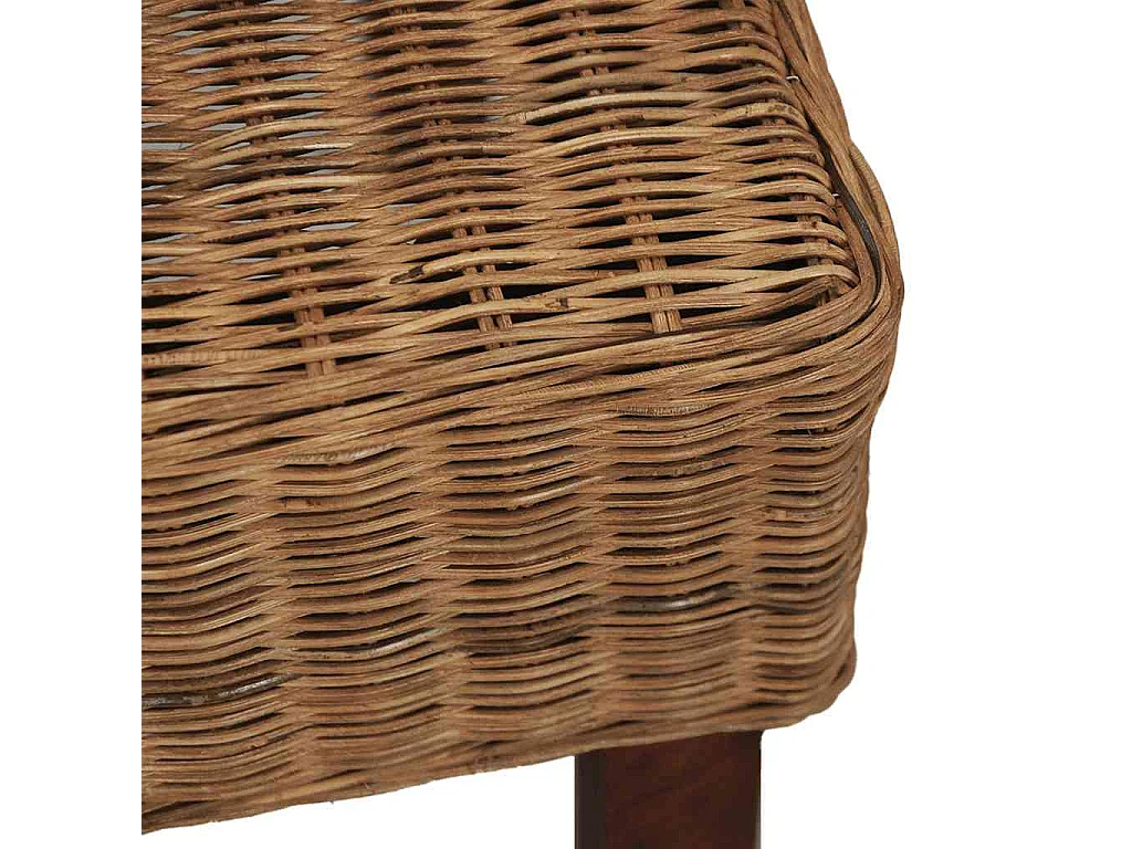 Sillas de comedor 4 unidades ratán natural marrón