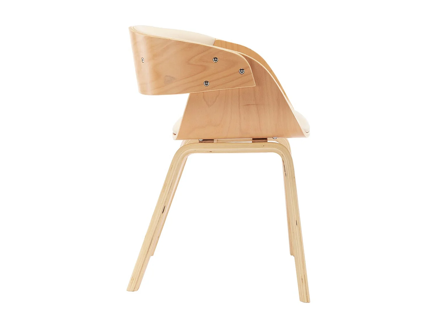 Sedie da Pranzo 2 pz in Legno Curvato e Similpelle Crema