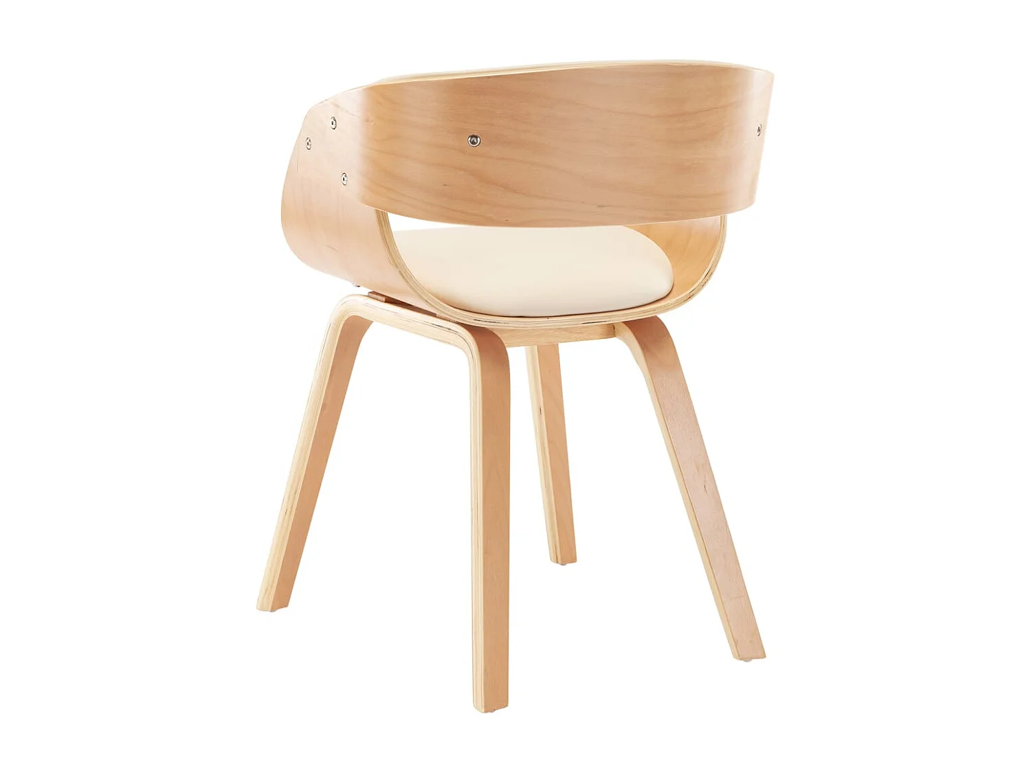 Sedie da Pranzo 2 pz in Legno Curvato e Similpelle Crema