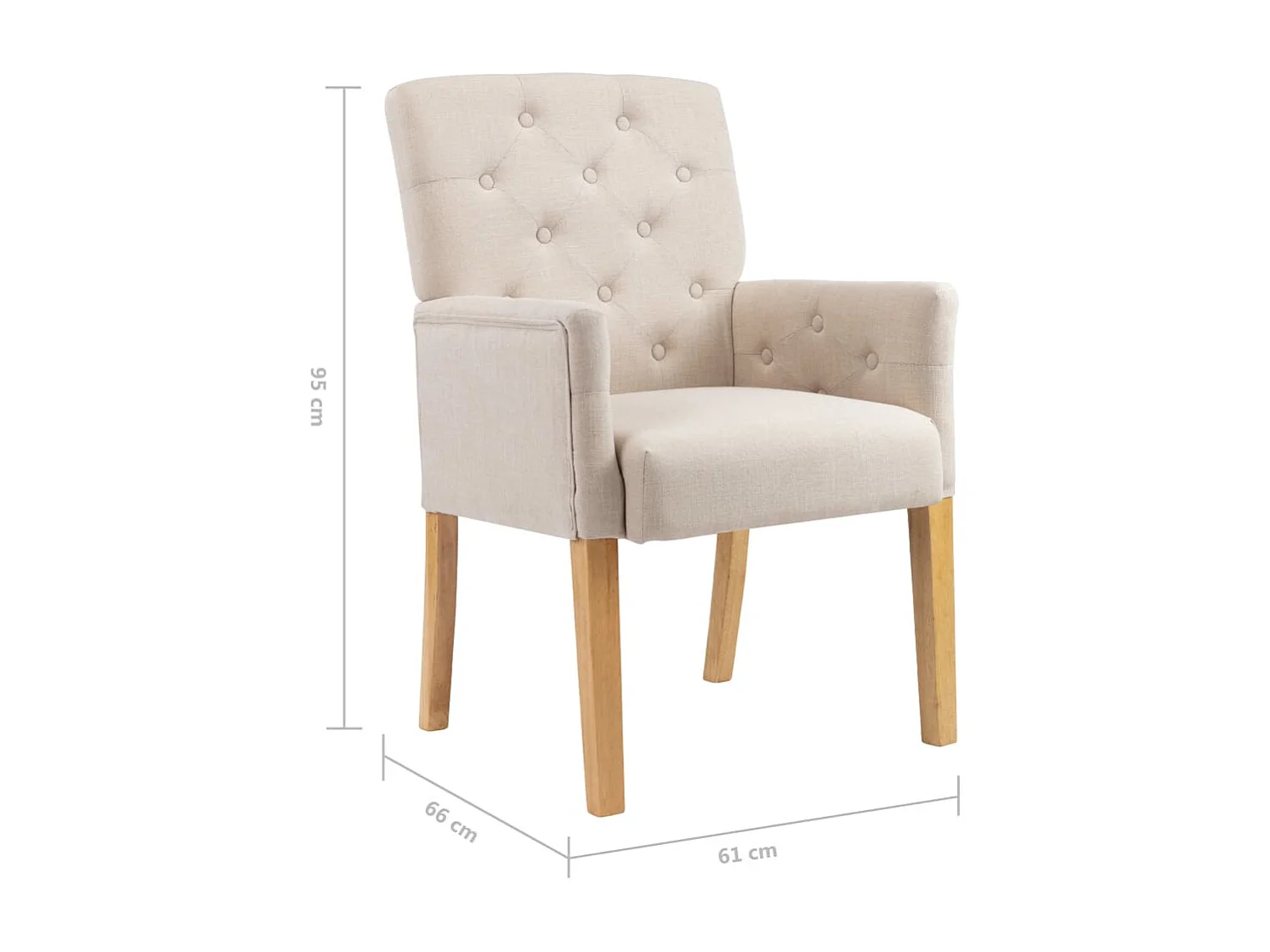 Esszimmerstuhl mit Armlehnen Beige Stoff