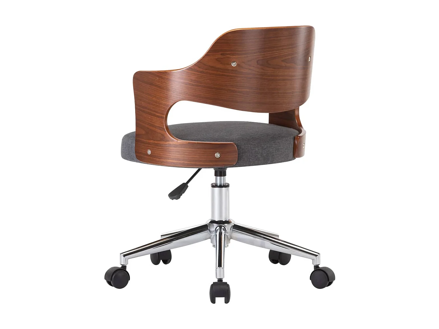 Chaise pivotante à manger Gris Bois courbé et tissu