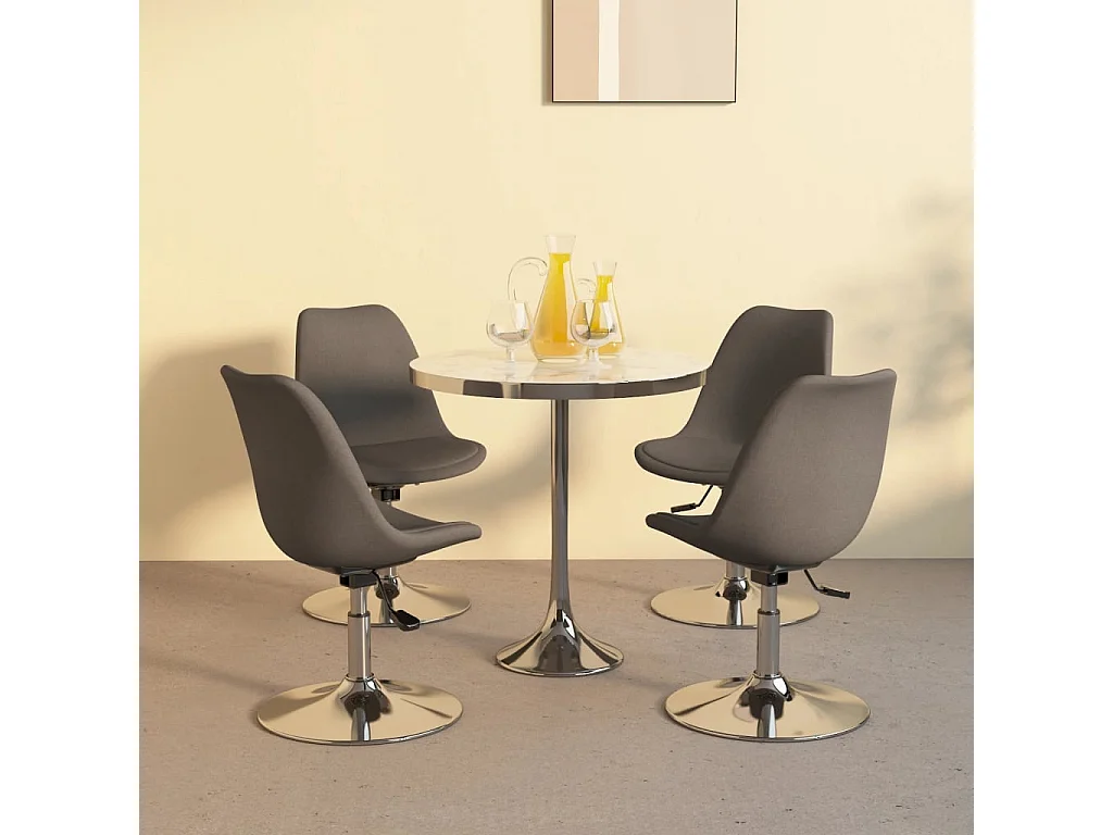 Chaises pivotantes à manger lot de 4 Gris foncé Tissu