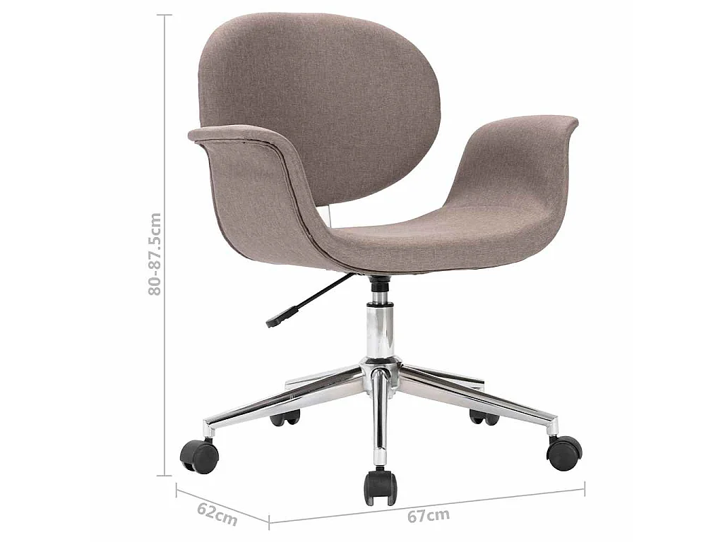 Chaise pivotante à manger taupe tissu