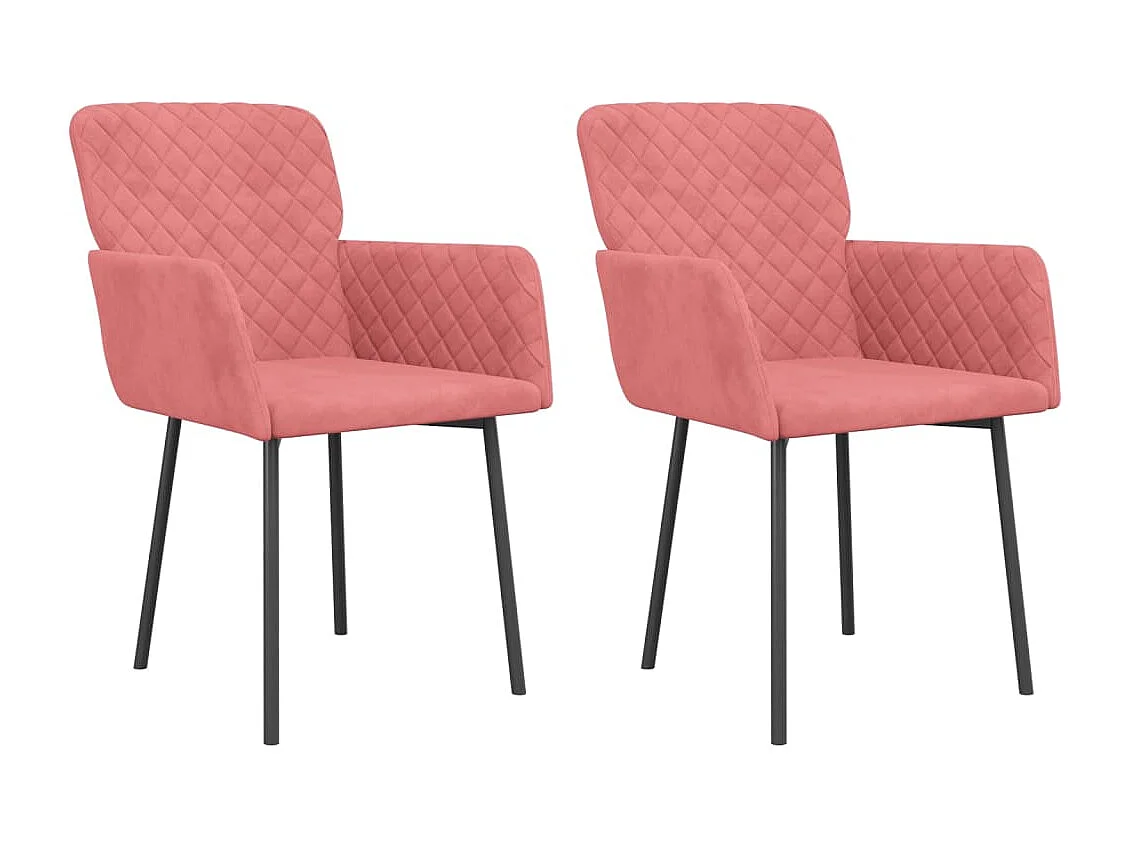 Esszimmerstühle 2 Stk. Rosa Samt