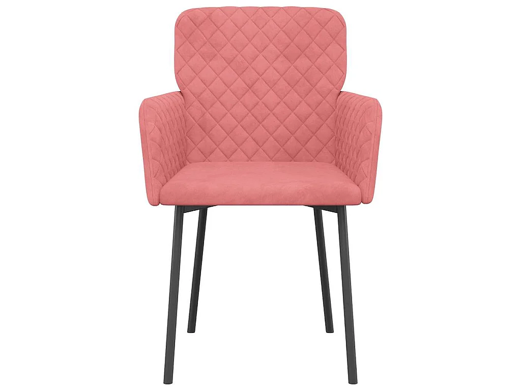 Sedie da Pranzo 2 pz Rosa in Velluto
