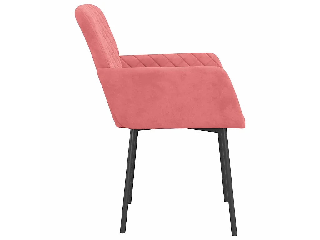 Sedie da Pranzo 2 pz Rosa in Velluto