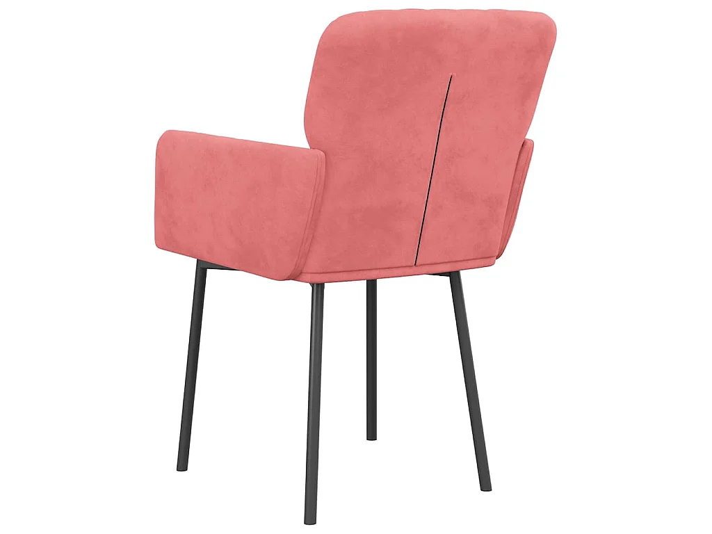 Sedie da Pranzo 2 pz Rosa in Velluto