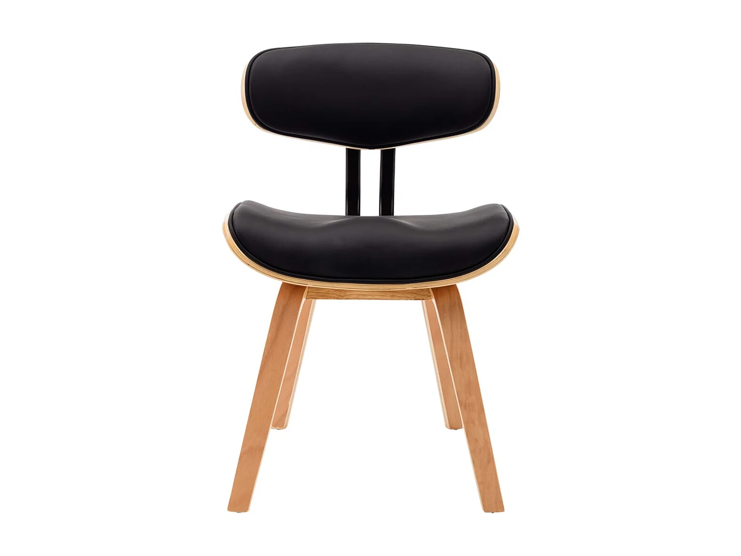 Esszimmerstühle 2 Stk. Schwarz Bugholz und Kunstleder