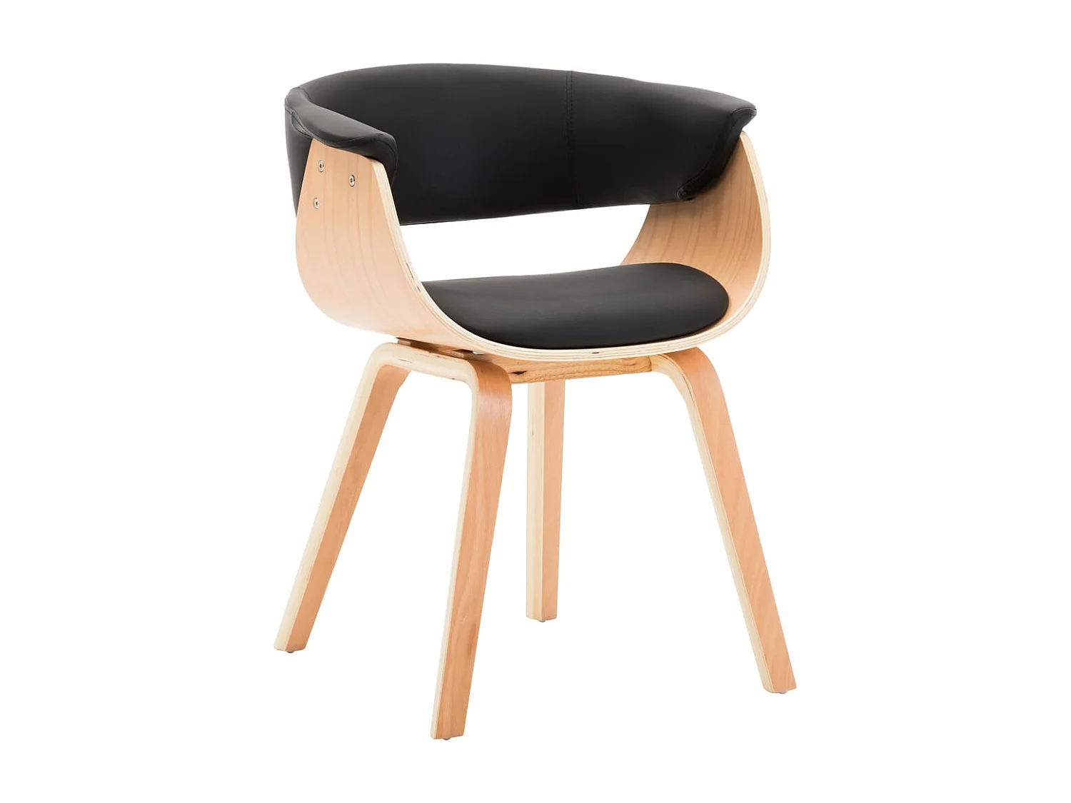 Esszimmerstuhl Schwarz Bugholz und Kunstleder