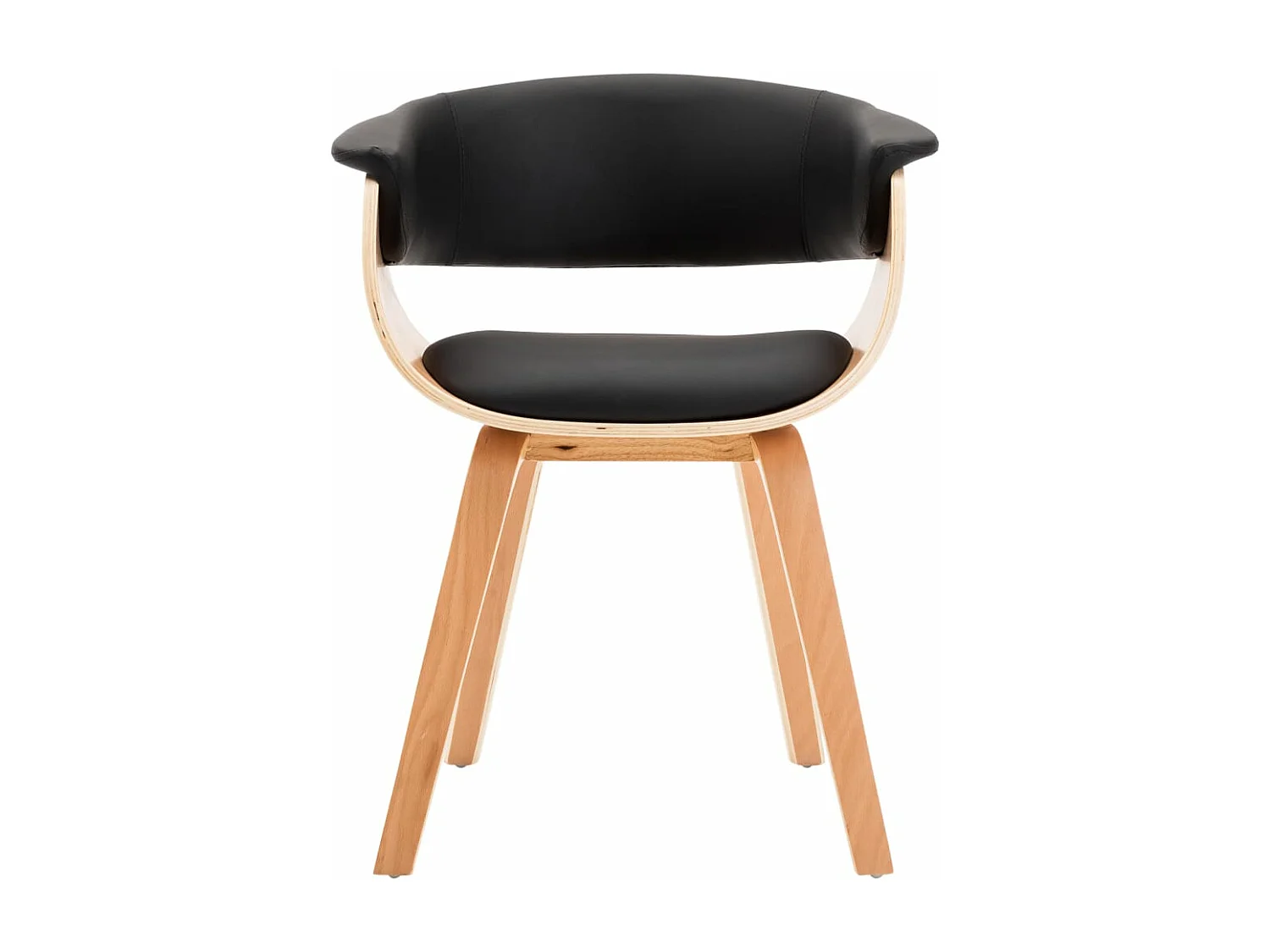 Esszimmerstuhl Schwarz Bugholz und Kunstleder