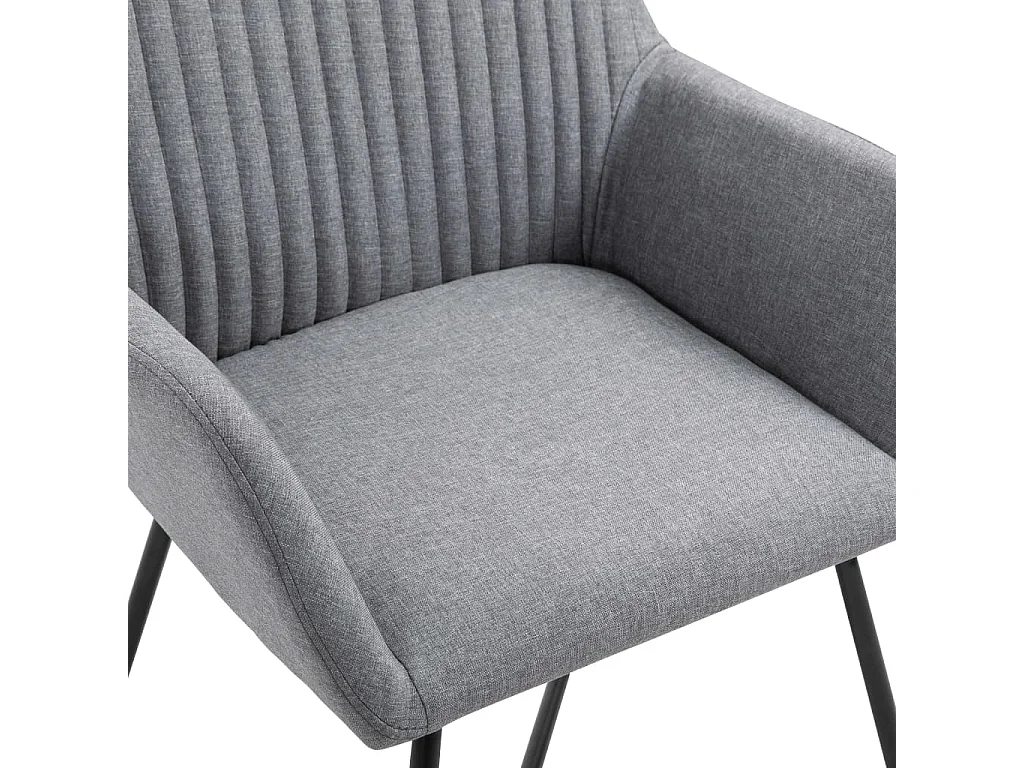 Eetkamerstoelen 2 st stof lichtgrijs