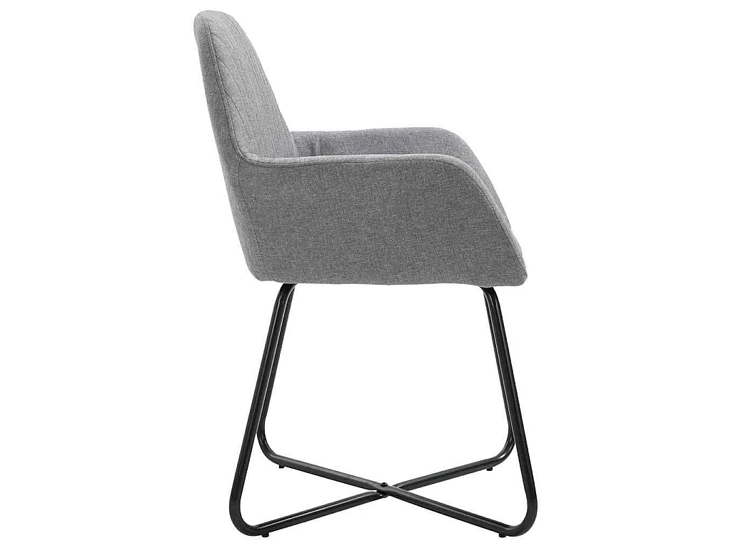 Chaises à manger lot de 2 gris clair tissu
