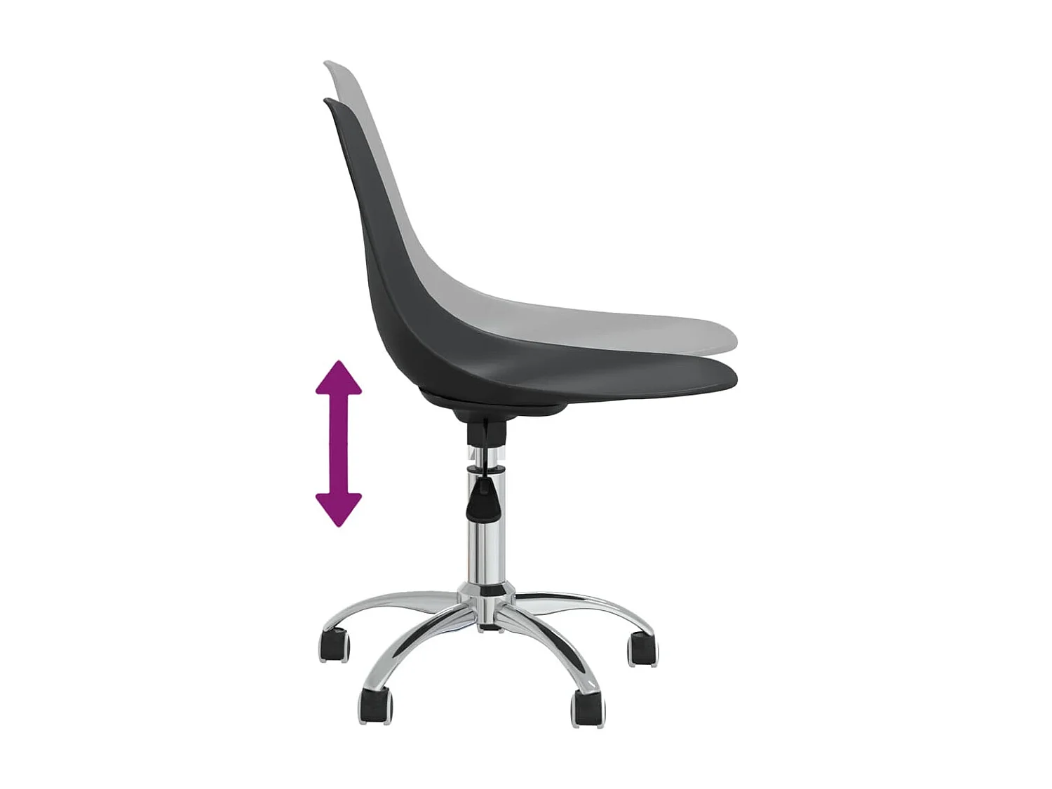 Eetkamerstoelen draaibaar 2 st PP lichtgrijs