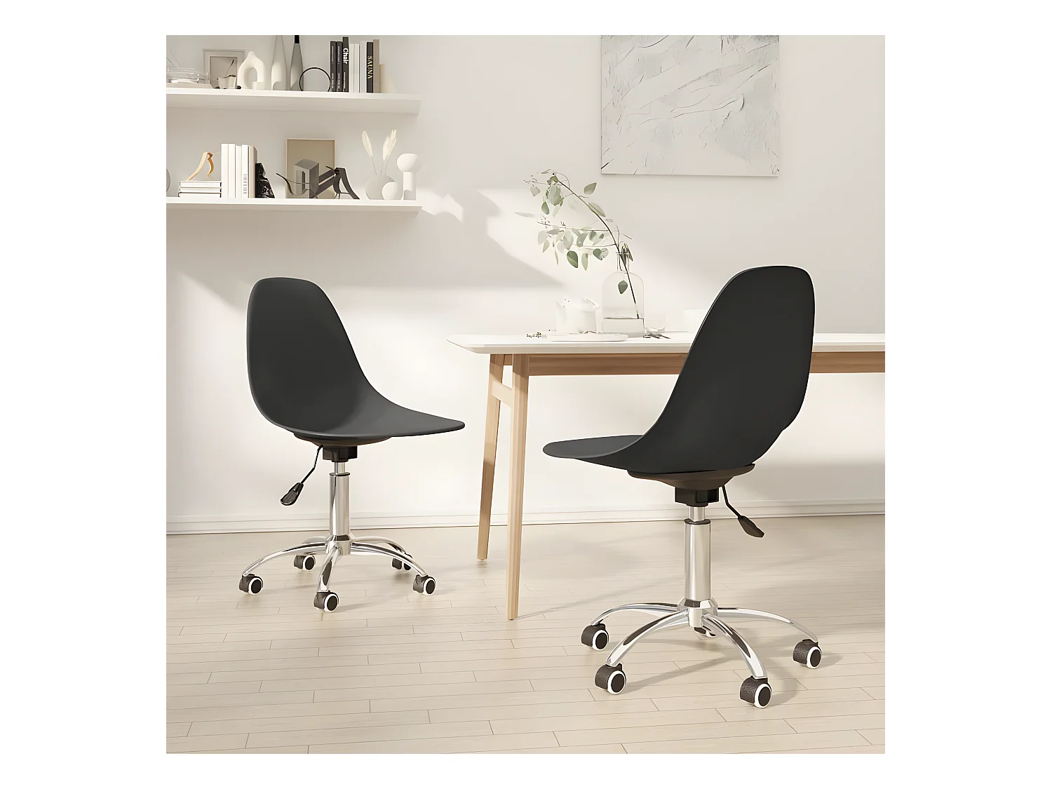 Chaises pivotantes à manger lot de 2 gris clair PP