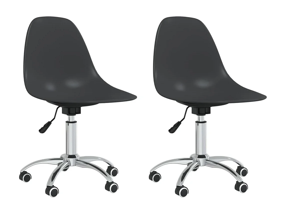 Eetkamerstoelen draaibaar 2 st PP lichtgrijs