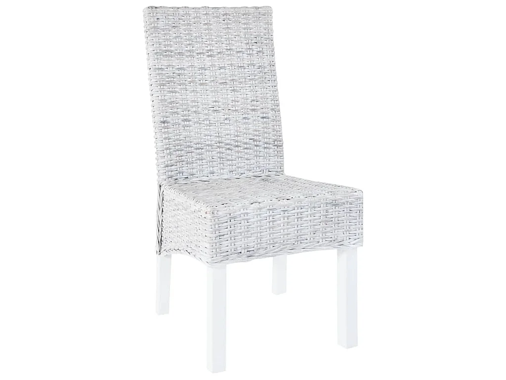 Esszimmerstühle 6 Stk. Hellbraun Kubu Rattan und Mangoholz