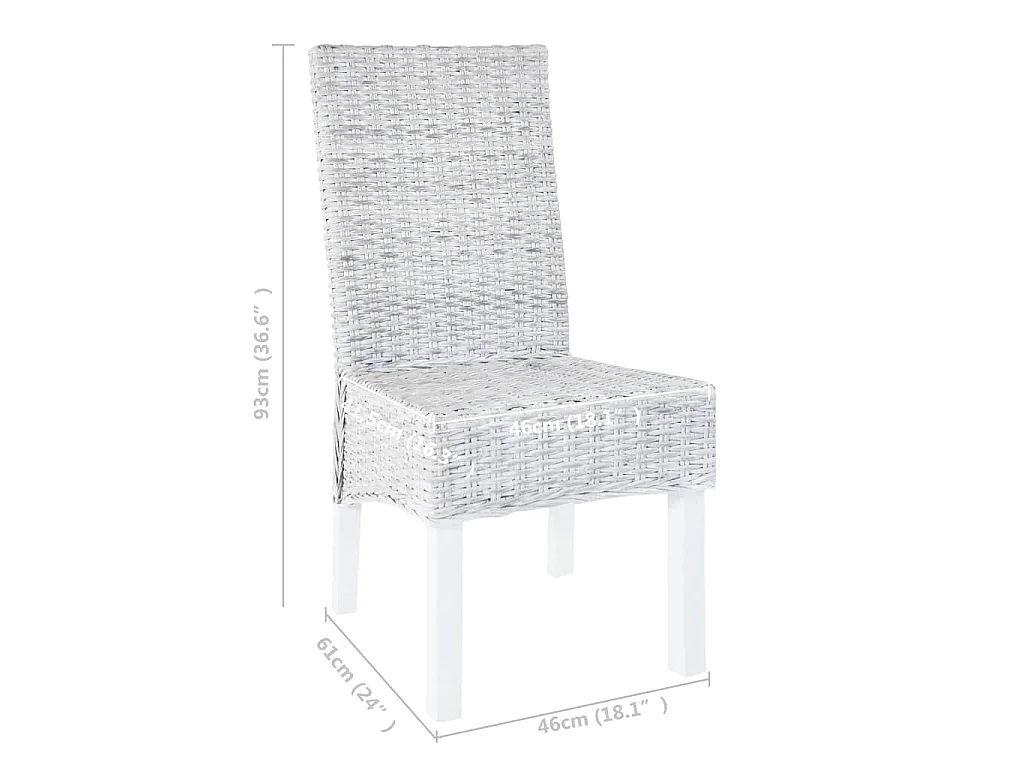Esszimmerstühle 6 Stk. Hellbraun Kubu Rattan und Mangoholz