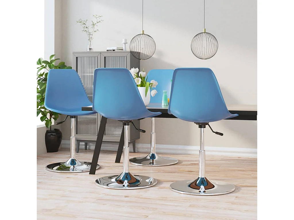 Eetkamerstoelen draaibaar 4 st PP blauw