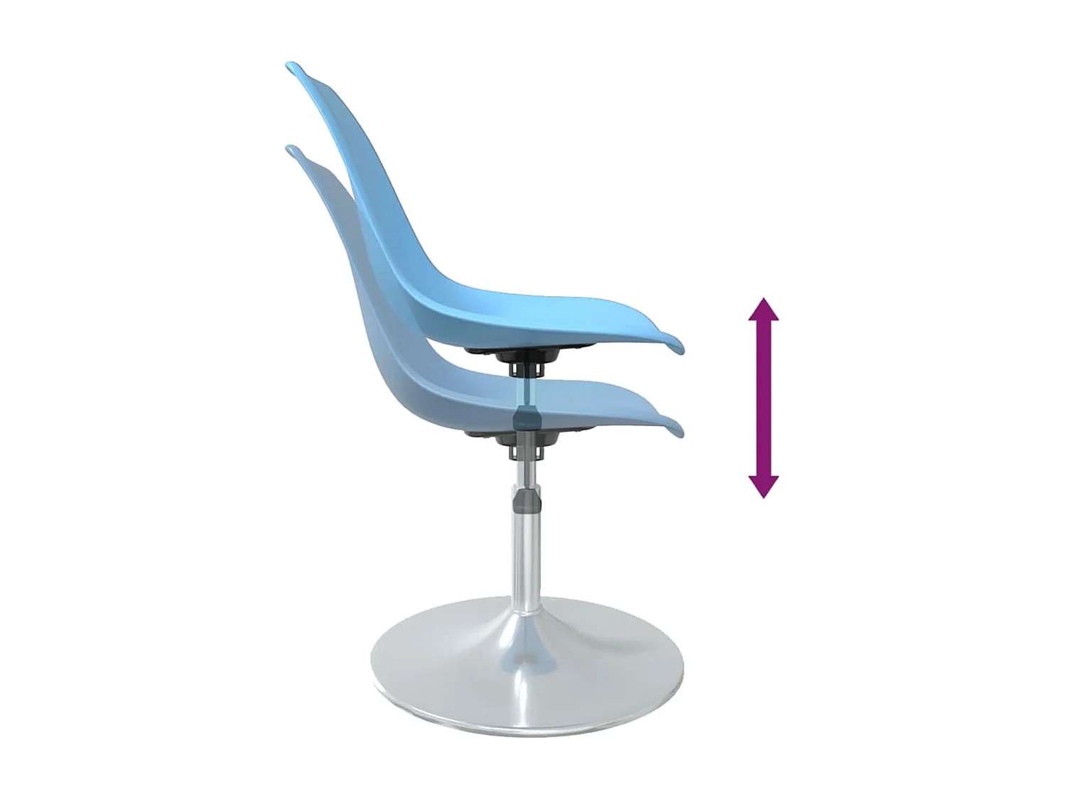 Eetkamerstoelen draaibaar 4 st PP blauw
