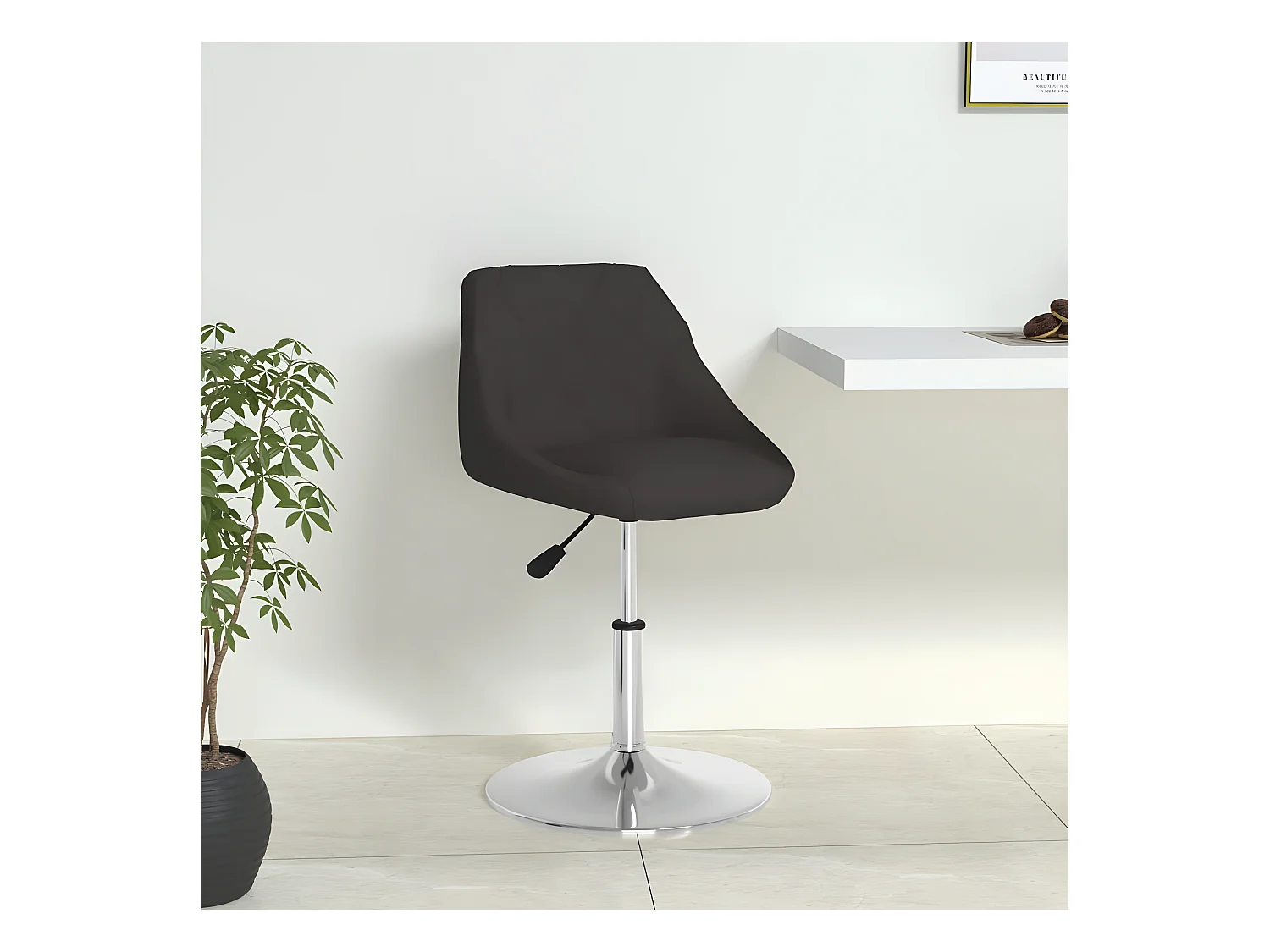 Chaise de salle à manger Noir Similicuir
