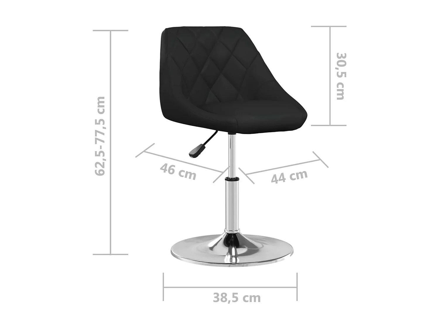 Chaise de salle à manger Noir Similicuir