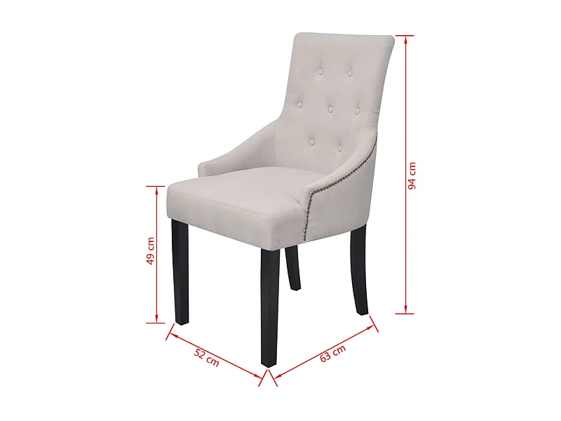 Sedie da Pranzo 4 pz Grigio Crema in Tessuto