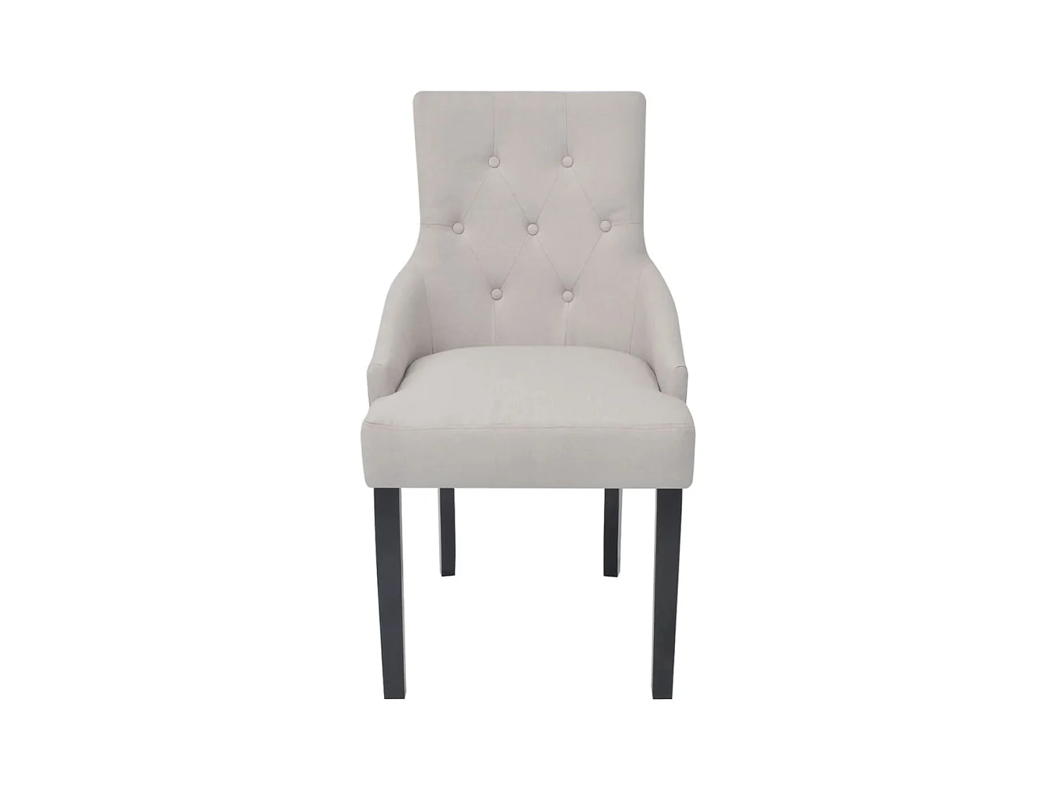 Chaises à manger lot de 4 gris crème tissu