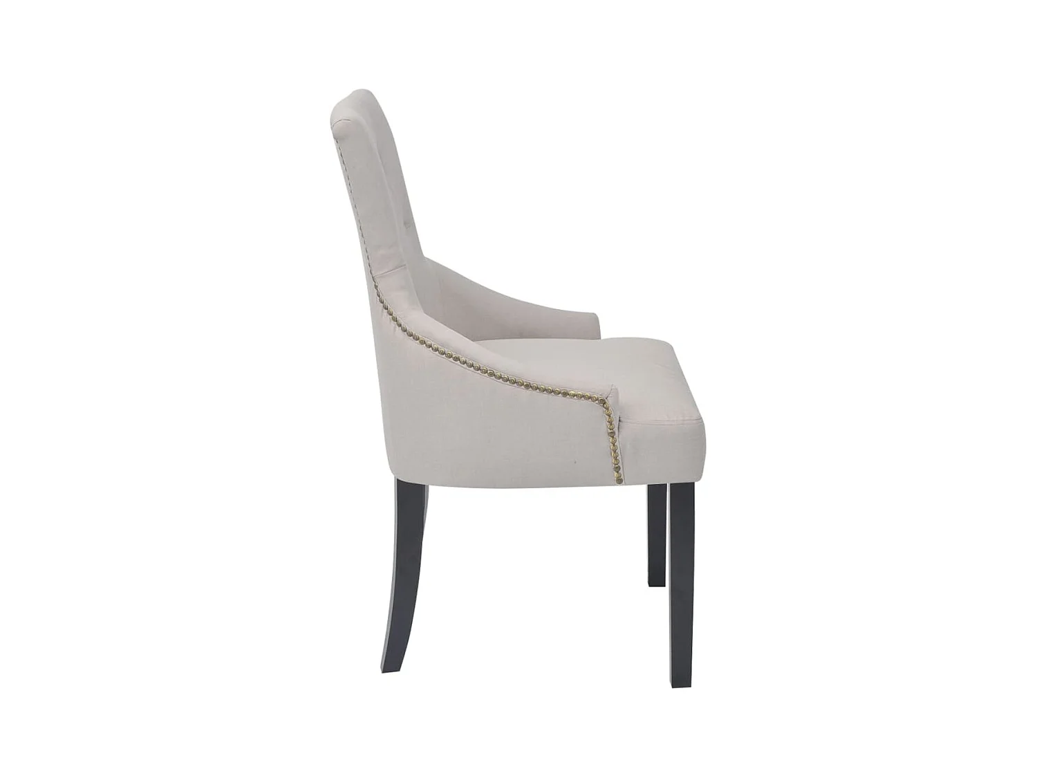 Chaises à manger lot de 4 gris crème tissu