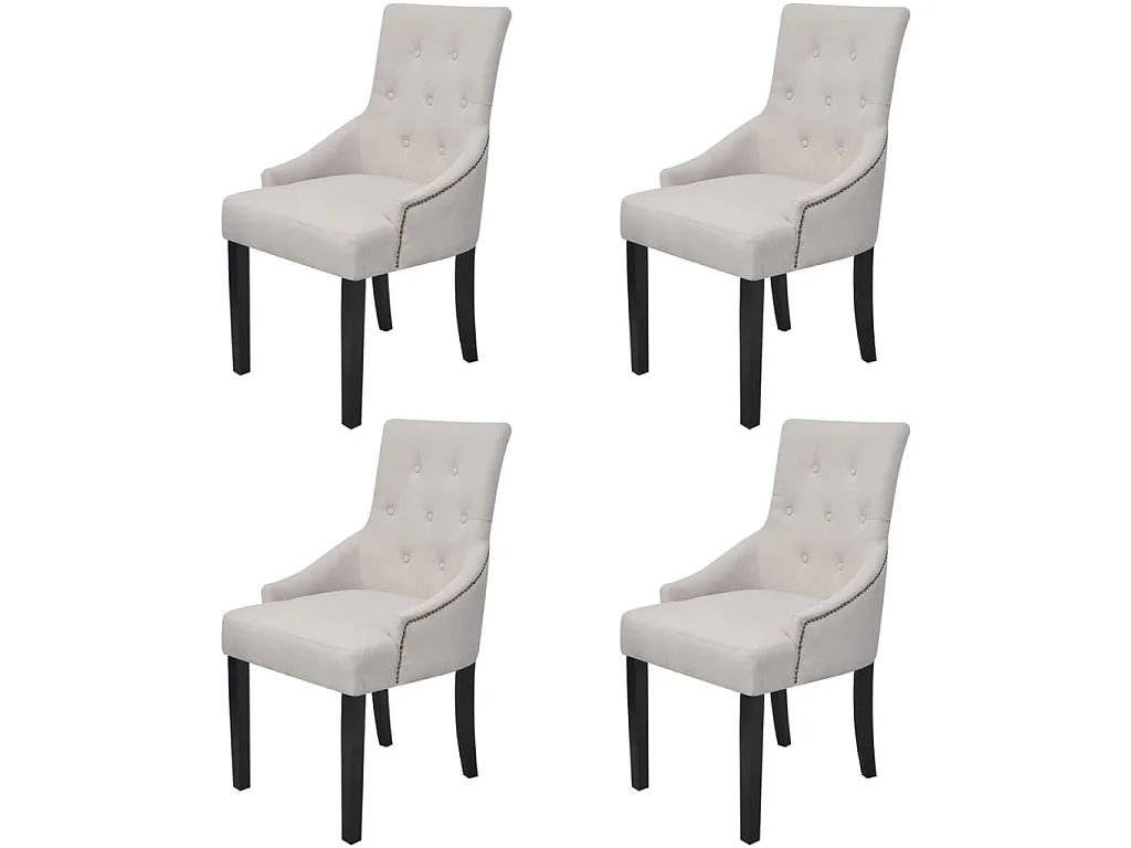 Eetkamerstoelen 4 st stof crèmegrijs