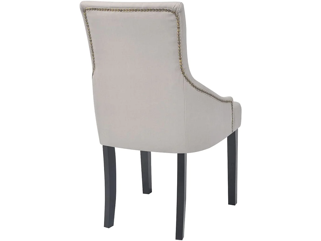 Eetkamerstoelen 4 st stof crèmegrijs