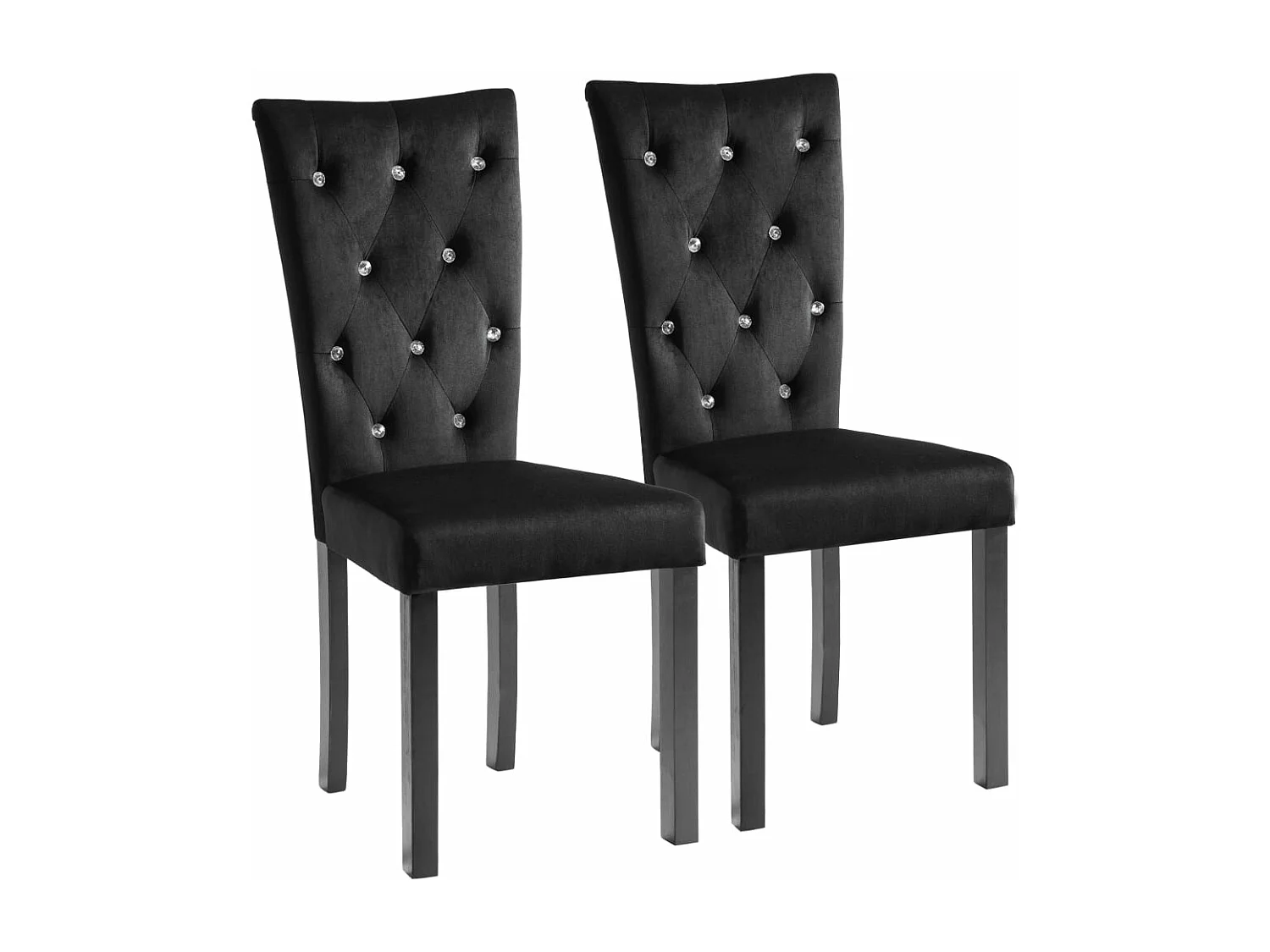 Cadeiras de jantar 2 pcs veludo preto