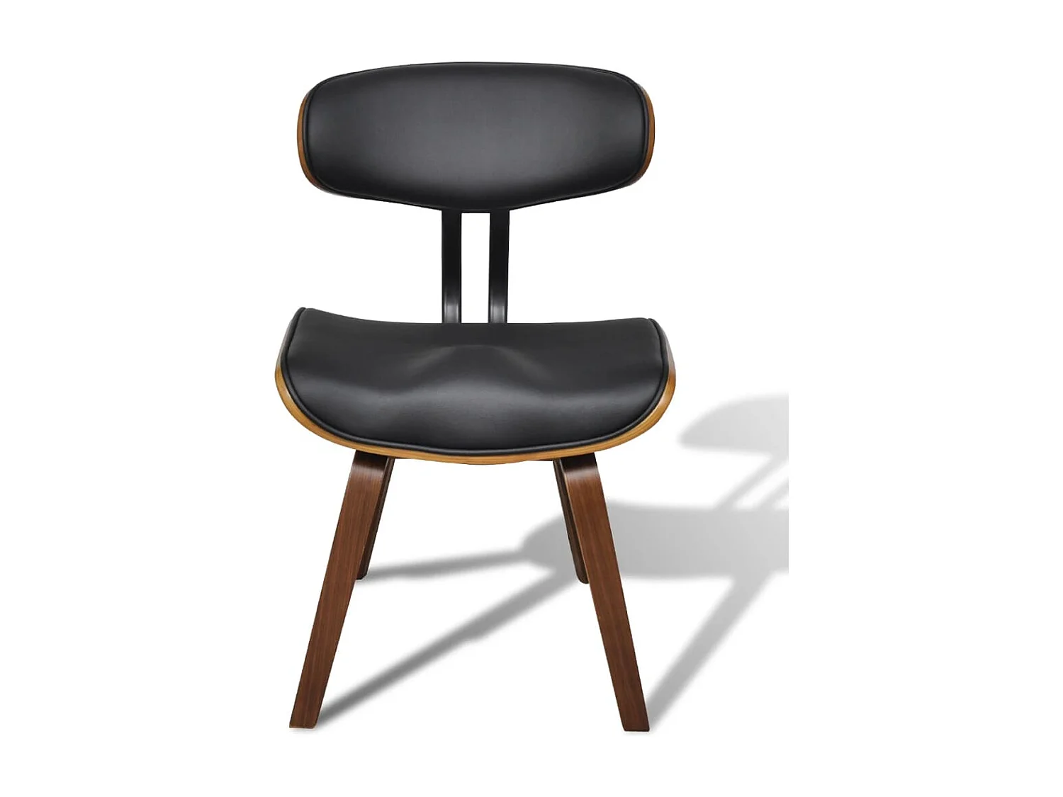 Eetkamerstoelen 2 st gebogen hout en kunstleer