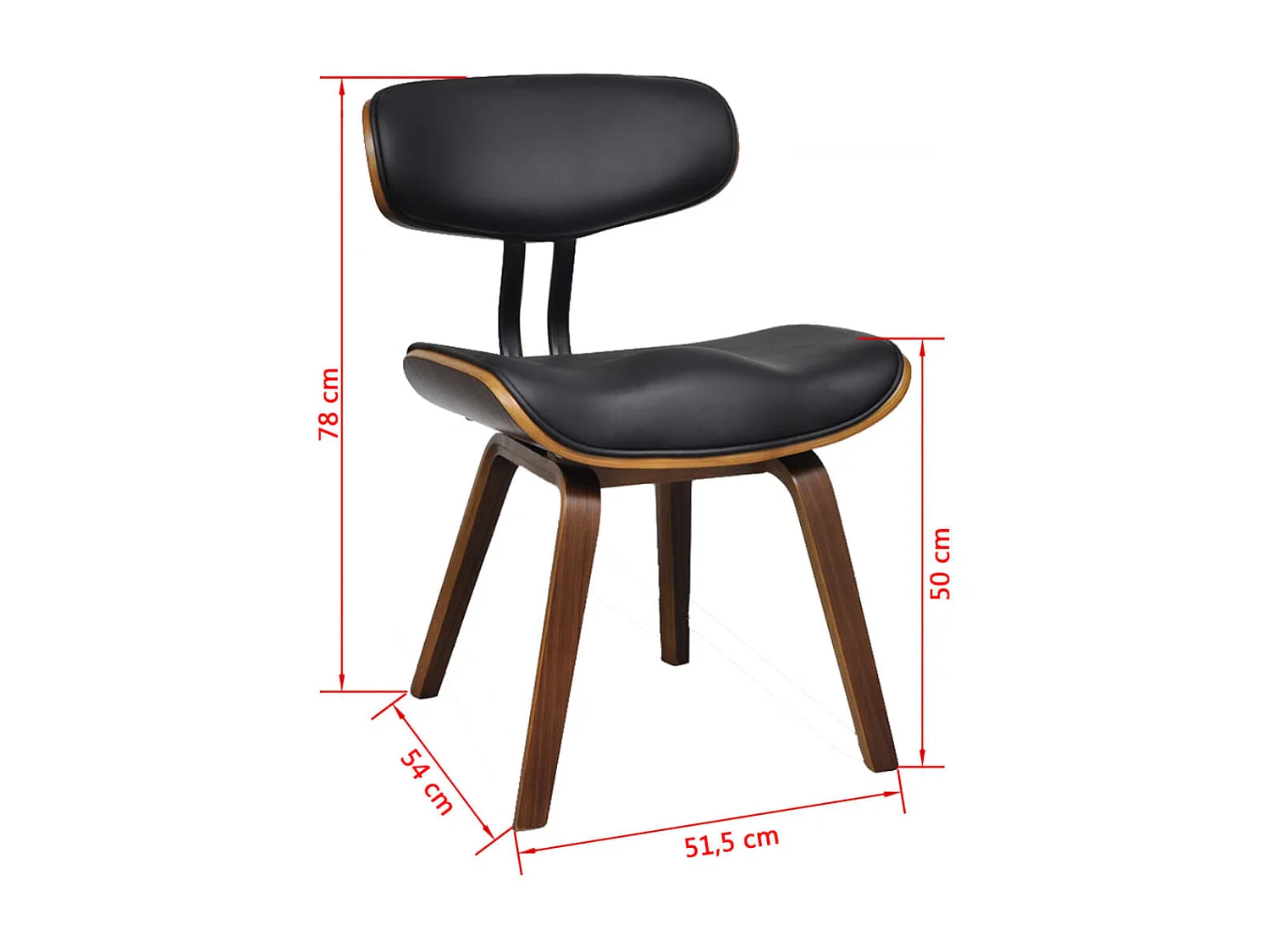 Cadeiras jantar 2 pcs madeira curvada e couro artificial