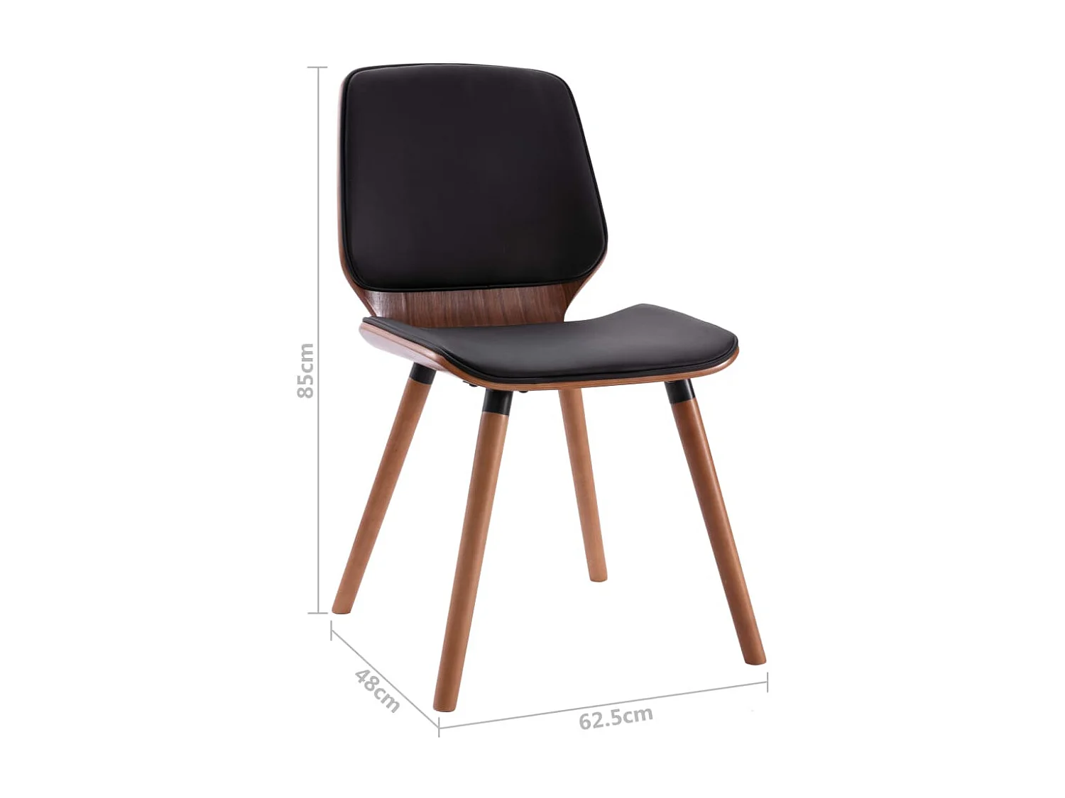 Cadeiras de jantar 2 pcs couro artificial preto
