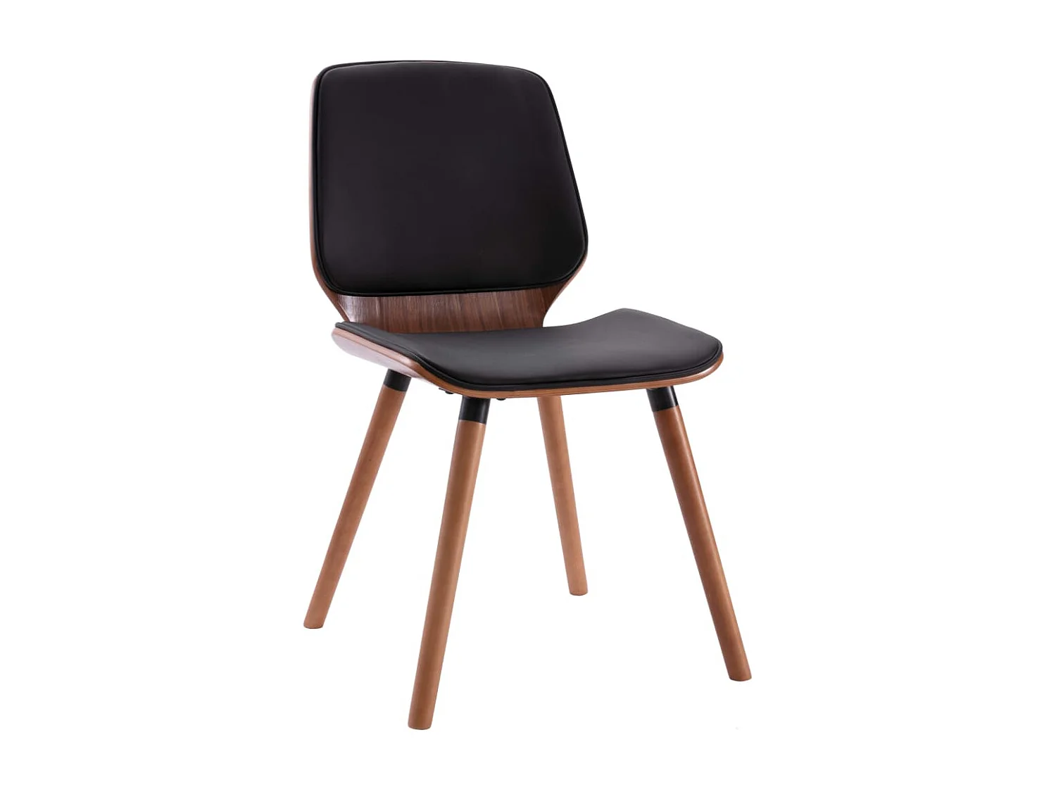 Cadeiras de jantar 2 pcs couro artificial preto