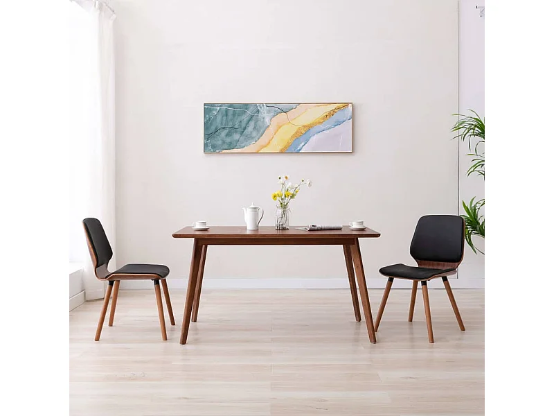 Esszimmerstühle 2 Stk. Schwarz Kunstleder