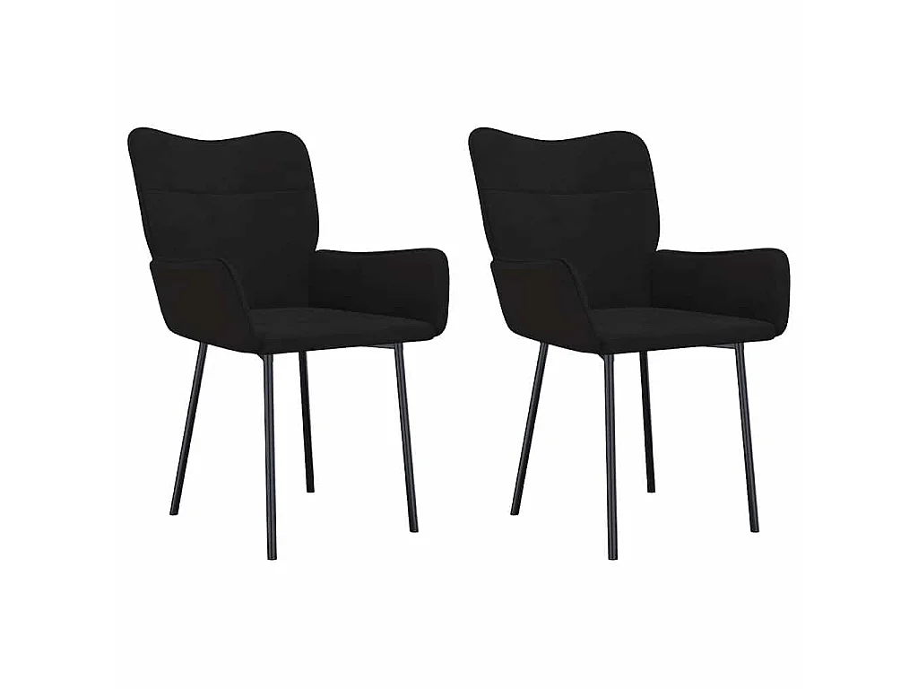Sillas de comedor 2 unidades terciopelo negro
