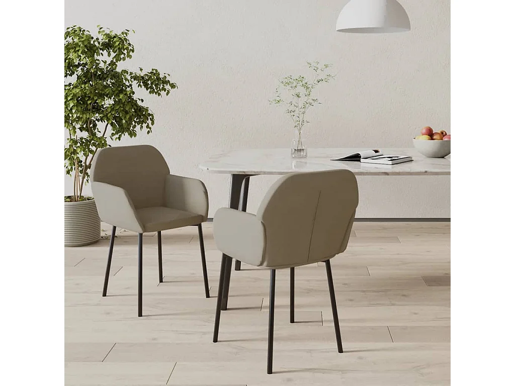 Sedie da Pranzo 2 pz Grigio Chiaro in Velluto