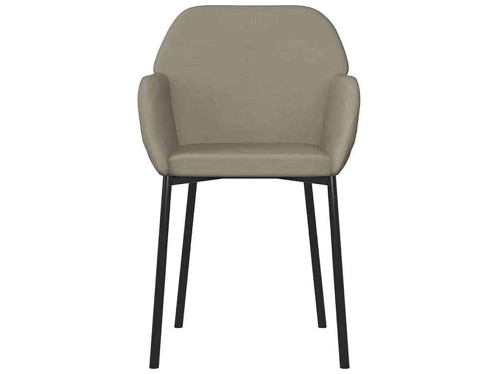 Chaises à manger lot de 2 Gris clair Velours