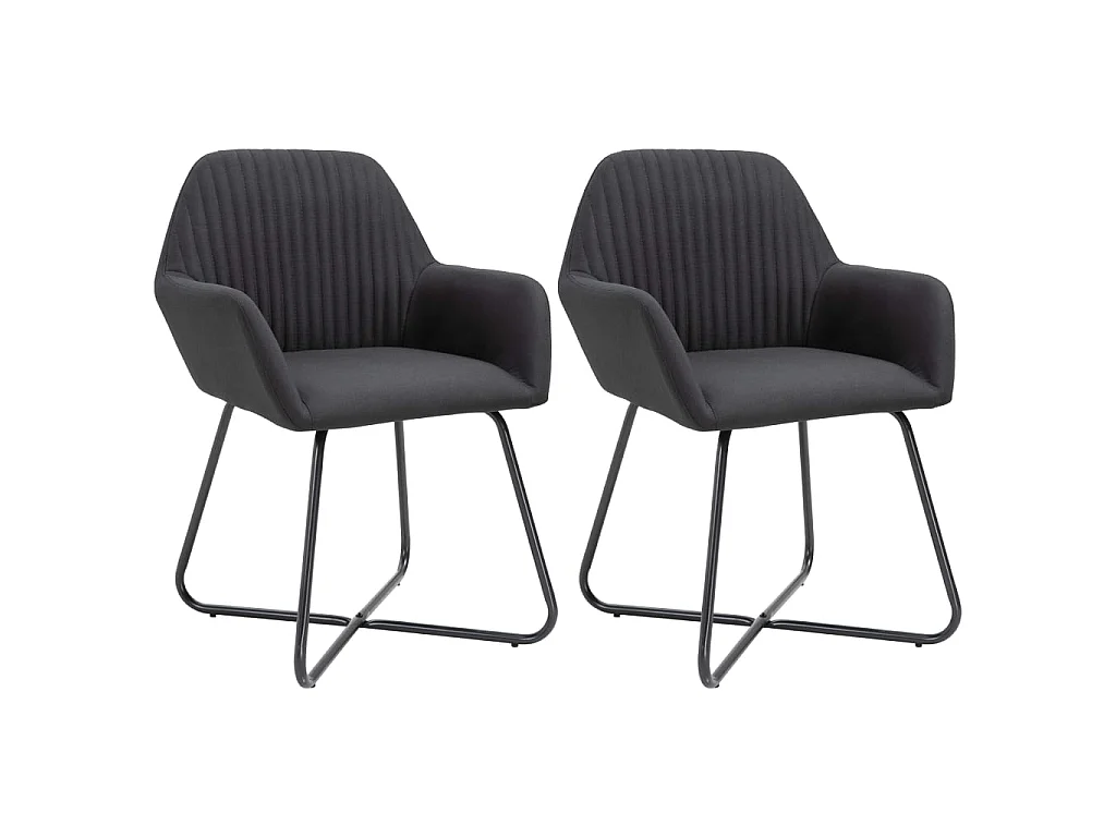 Eetkamerstoelen 2 st stof zwart