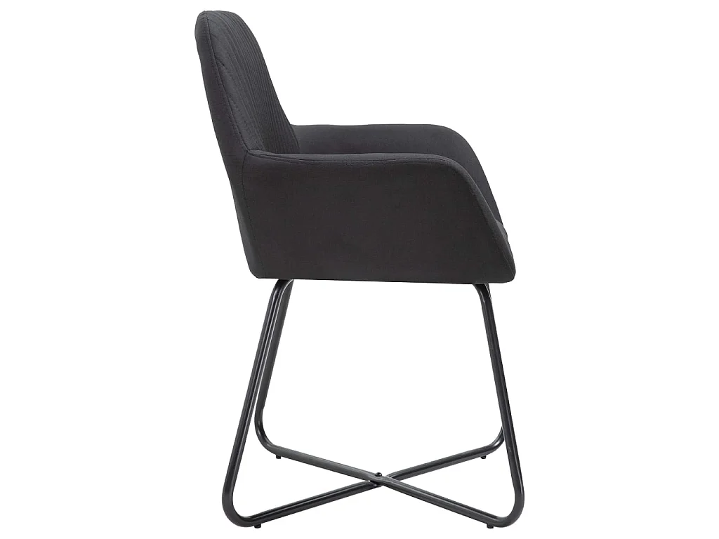 Eetkamerstoelen 2 st stof zwart