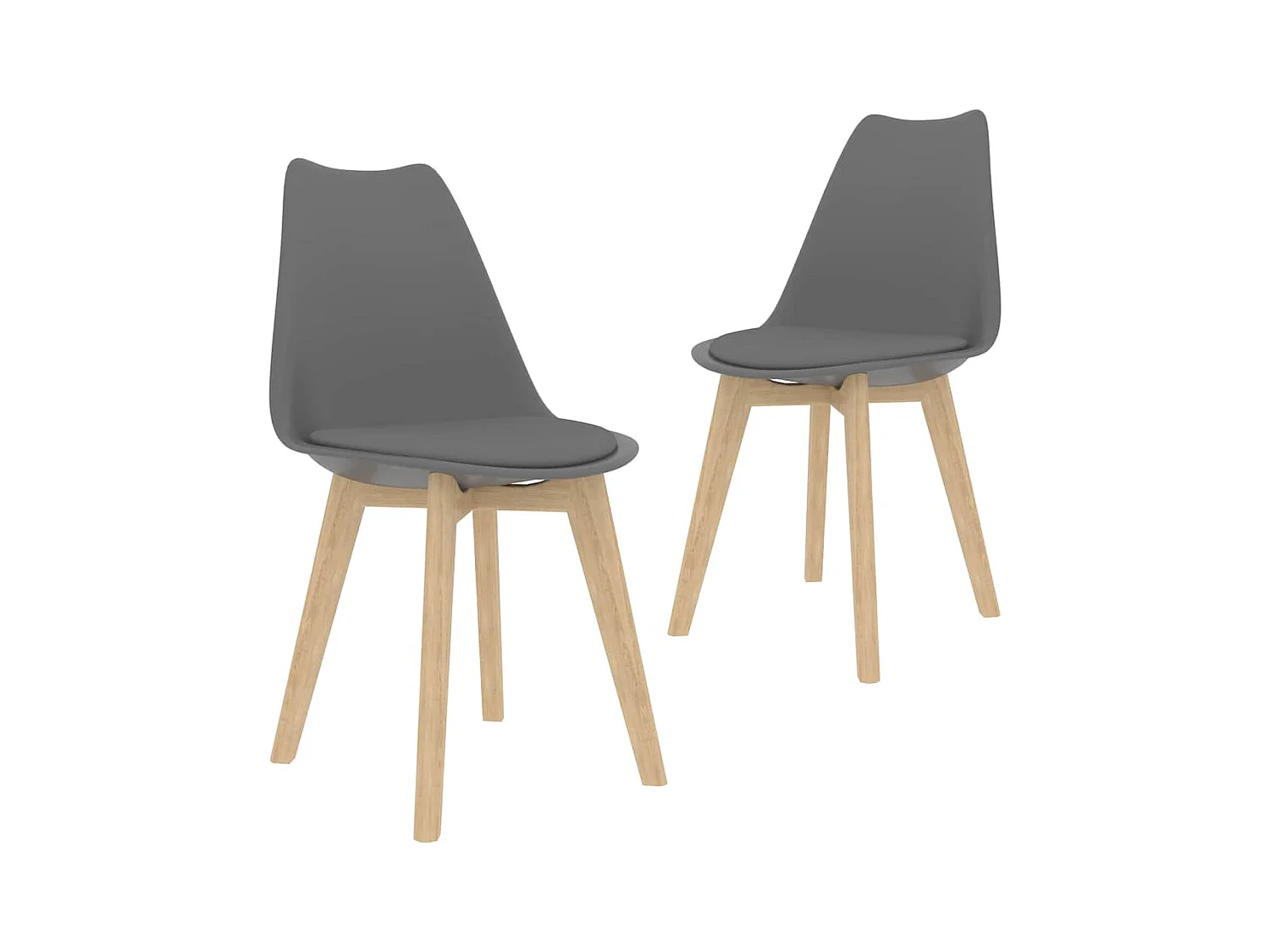 Eetkamerstoelen 2 st kunststof grijs