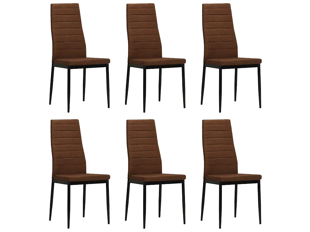 Sillas de comedor 6 unidades tela marrón