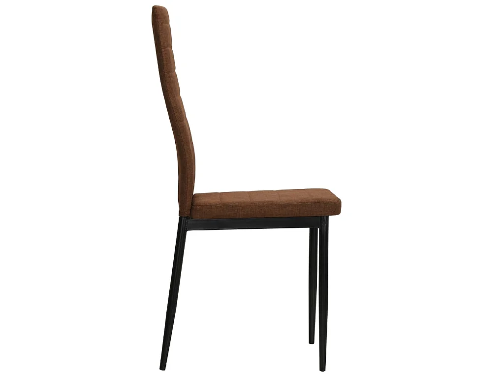 Sillas de comedor 6 unidades tela marrón