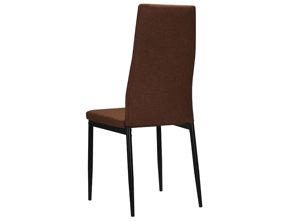 Sillas de comedor 6 unidades tela marrón
