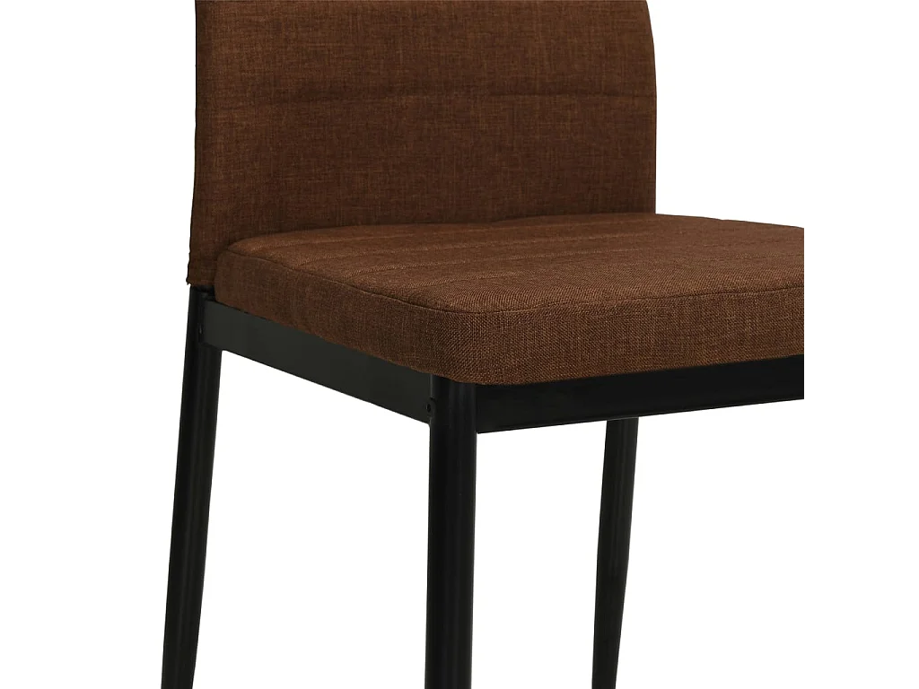 Sillas de comedor 6 unidades tela marrón