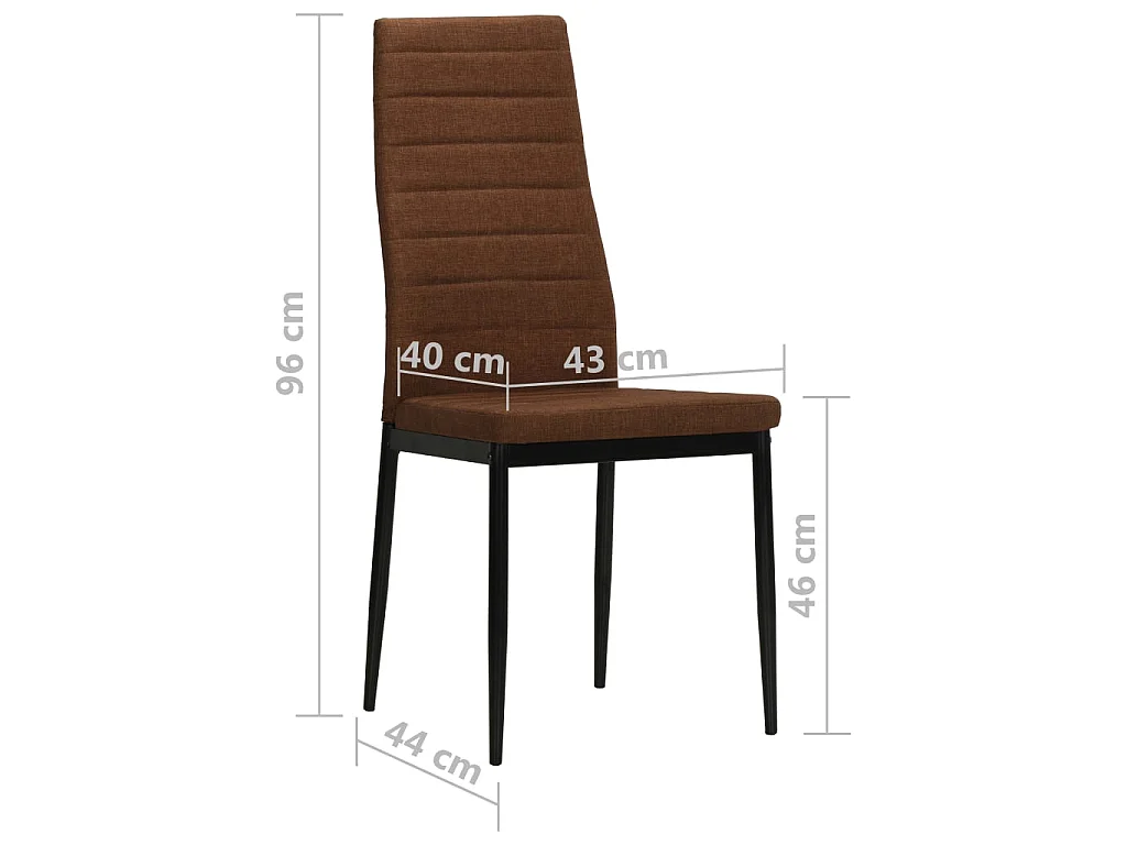 Sillas de comedor 6 unidades tela marrón
