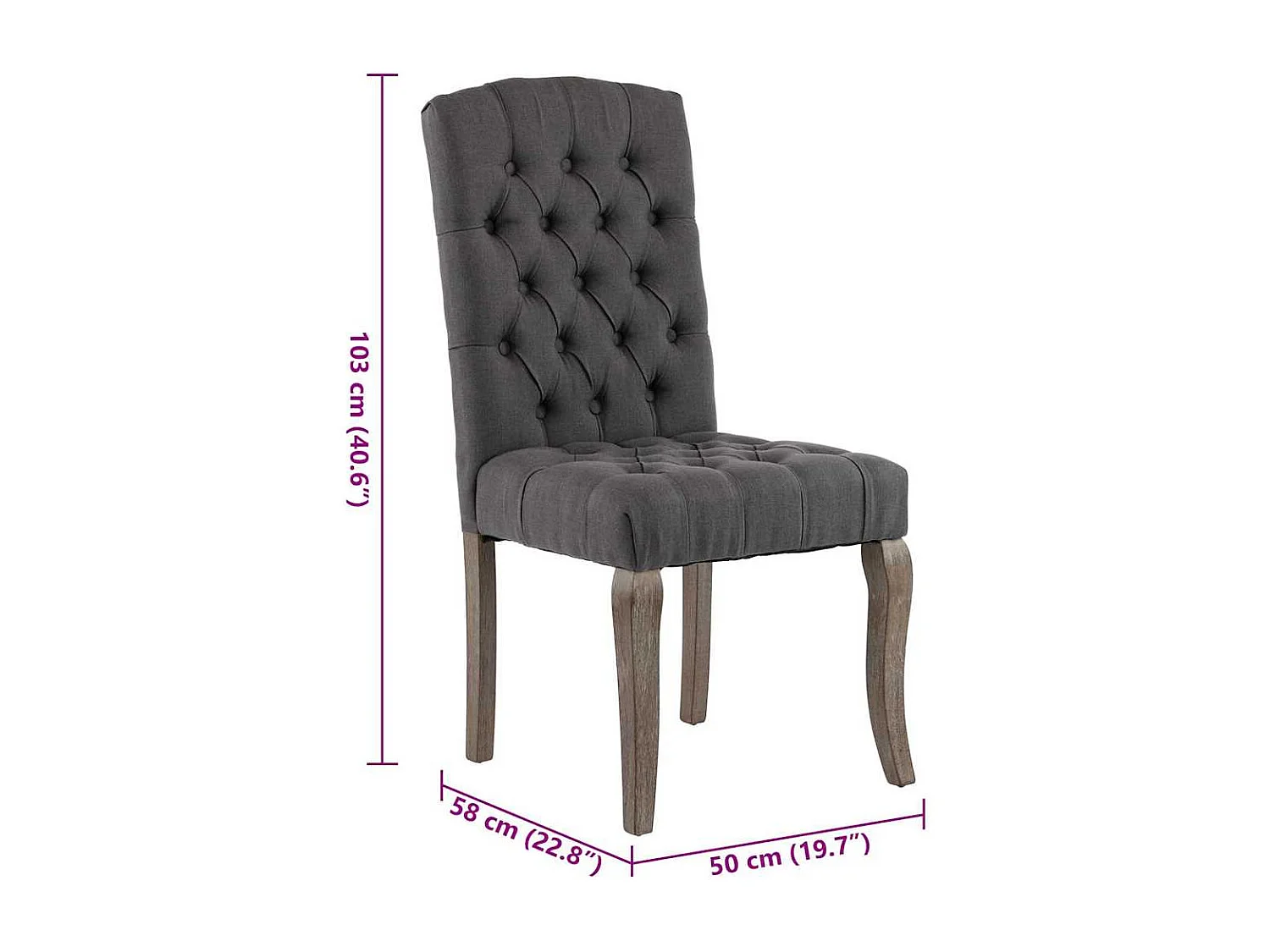 Esszimmerstühle 2 Stk. Grau Leinenoptik Stoff