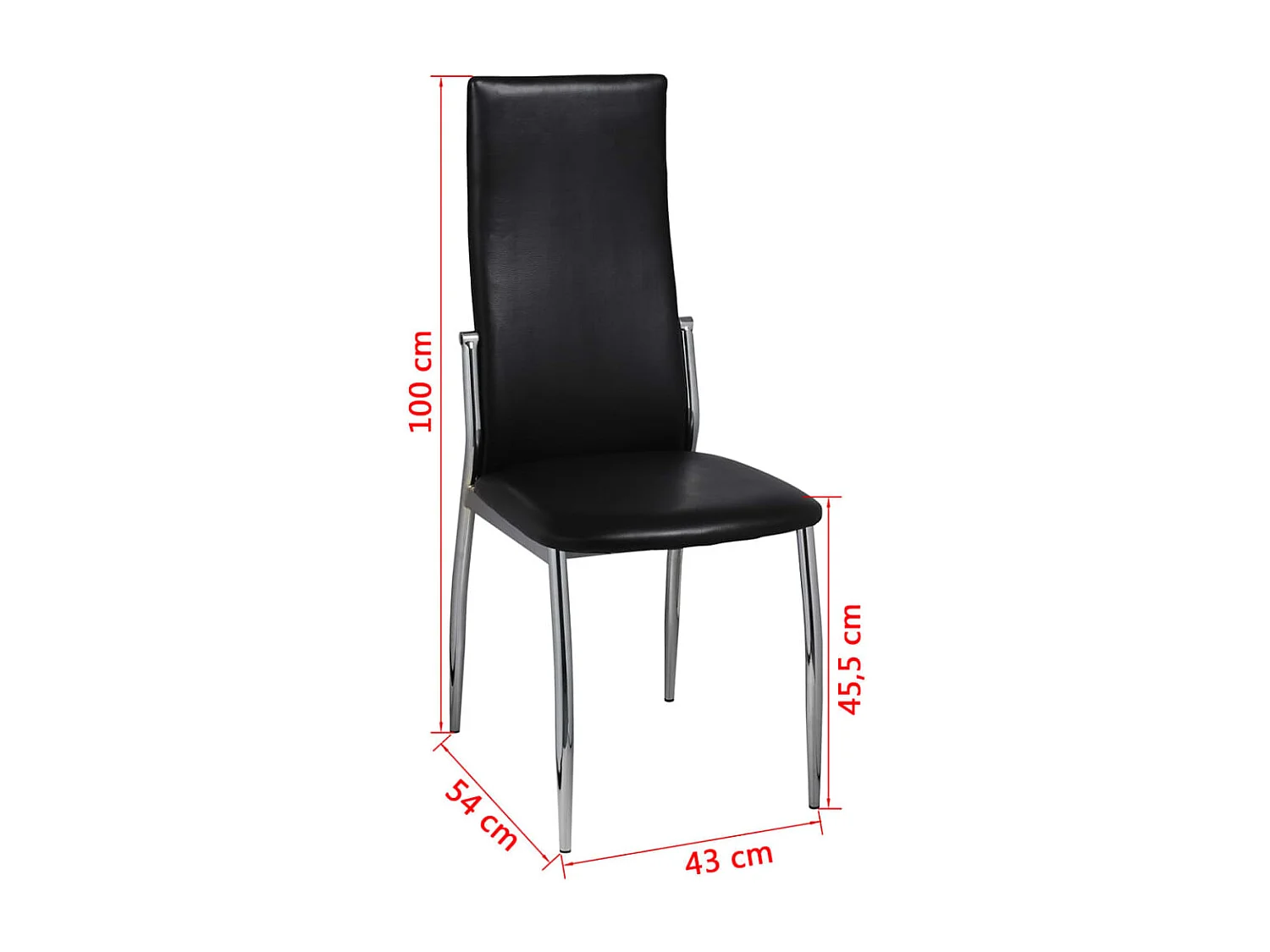 Cadeiras de jantar 2 pcs couro artificial preto