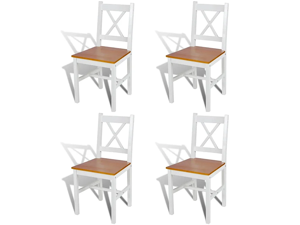 Chaises à manger lot de 4 blanc bois de pin